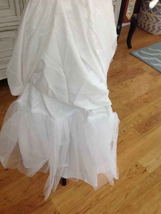 White Long Satin & Taffita Half Slip for Wedding Dress or Formal Wear - Picture 5 of 7